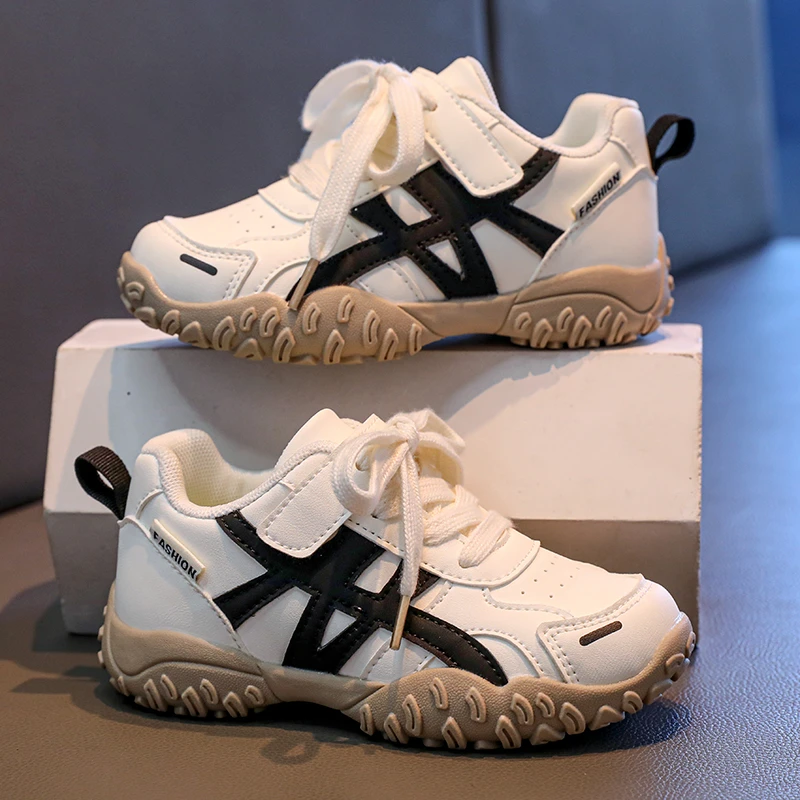 ABC男童鞋子老爹鞋2025新款秋季软底儿童运动小白鞋男孩跑步大童