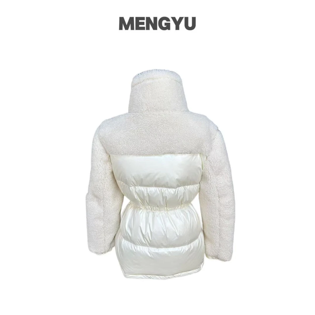 【MENGYU奢品】M家冬季休闲羊羔毛拼接加厚羽绒服MY7320
