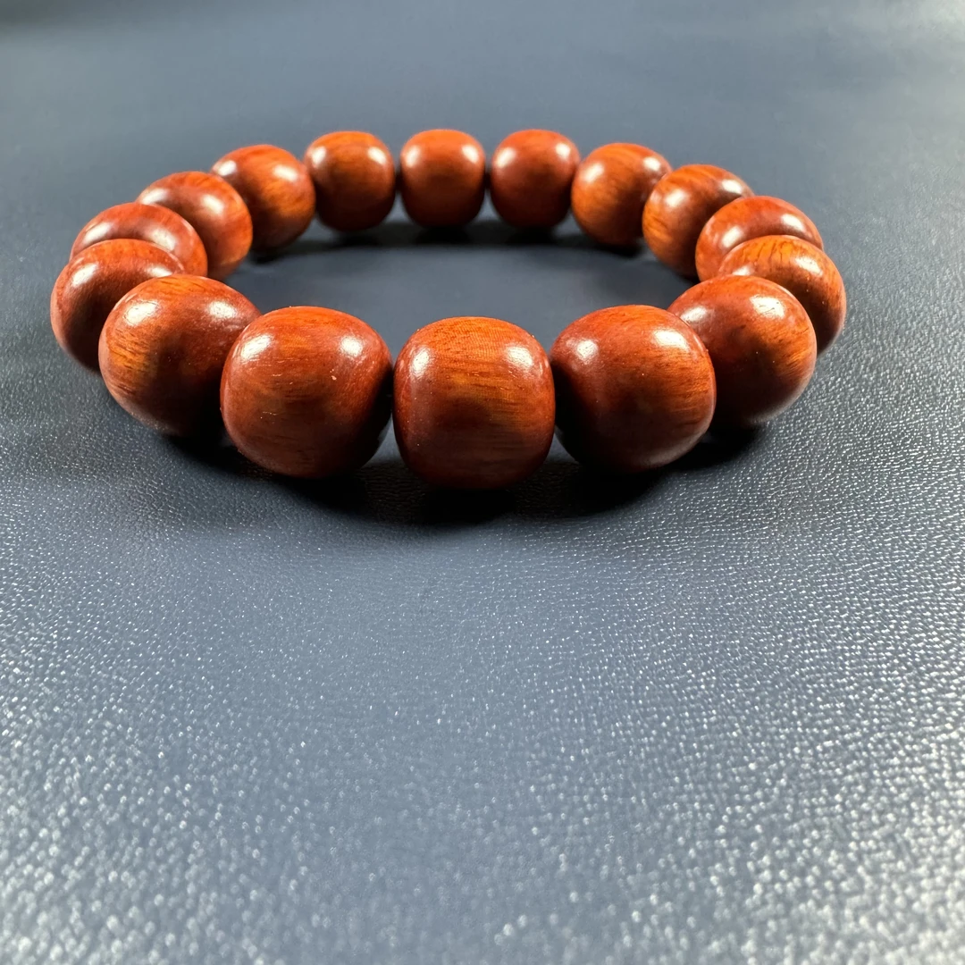 小叶紫檀13/14老型鸡血红泥料单圈手串