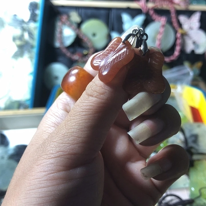 岫玉未镶嵌岫玉耳环