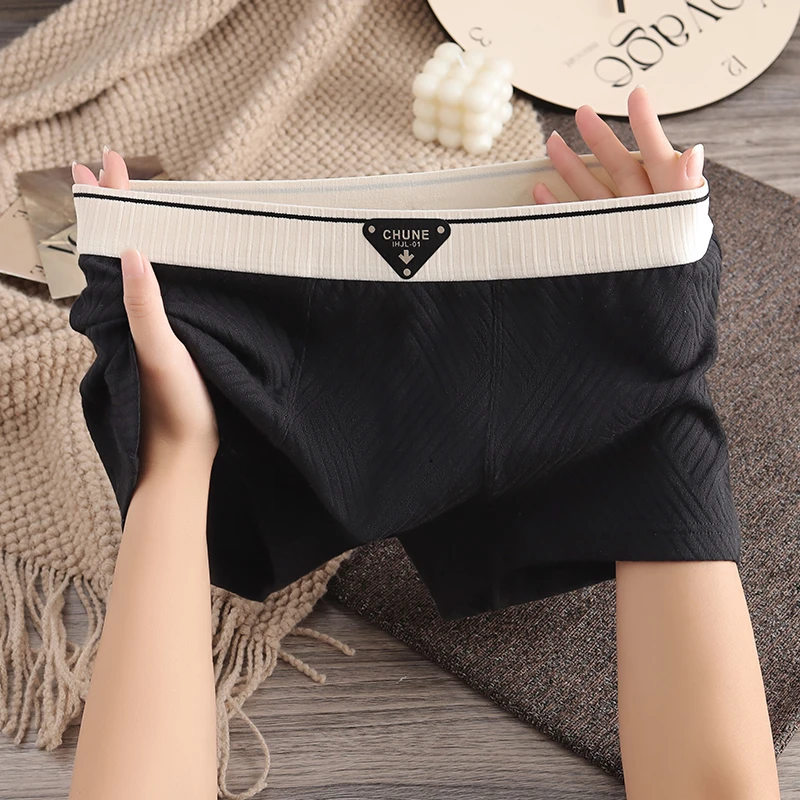 棉质男士内裤男款时尚条纹四角裤男生休闲运动平角裤舒适透气底裤