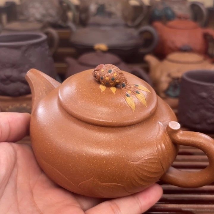紫砂茶壶金玉满堂黄降坡原矿220c