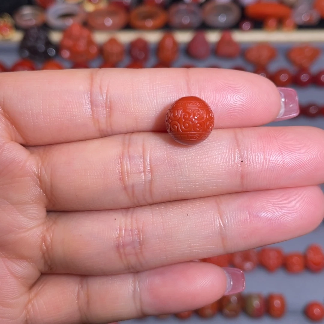 南红玛瑙精工回纹珠10+未镶嵌