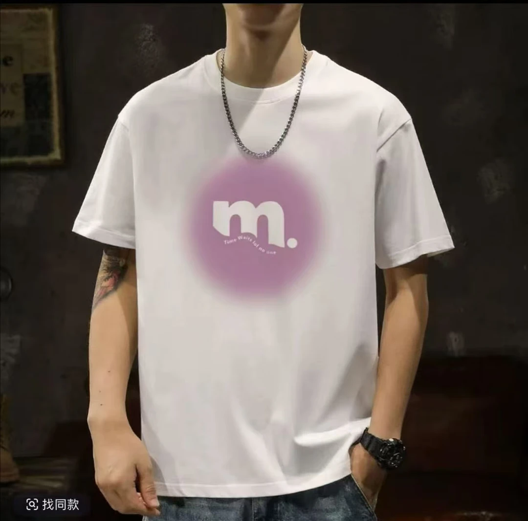 【一折清仓】夏季短袖男女同款情侣半袖休闲透气圆领潮流印花薄款