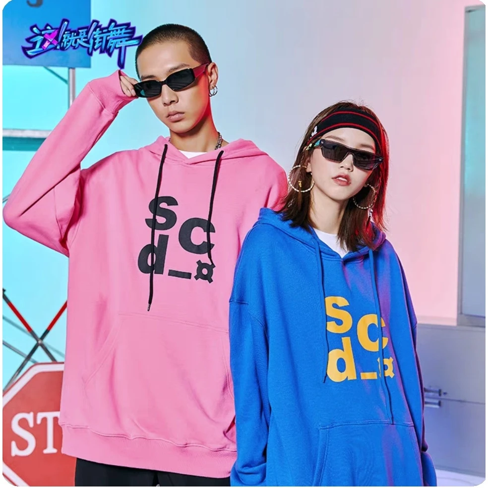 【街舞】潮牌男女帅气字母连帽卫衣蓝1350-G2-11绿红粉3017-G2-12