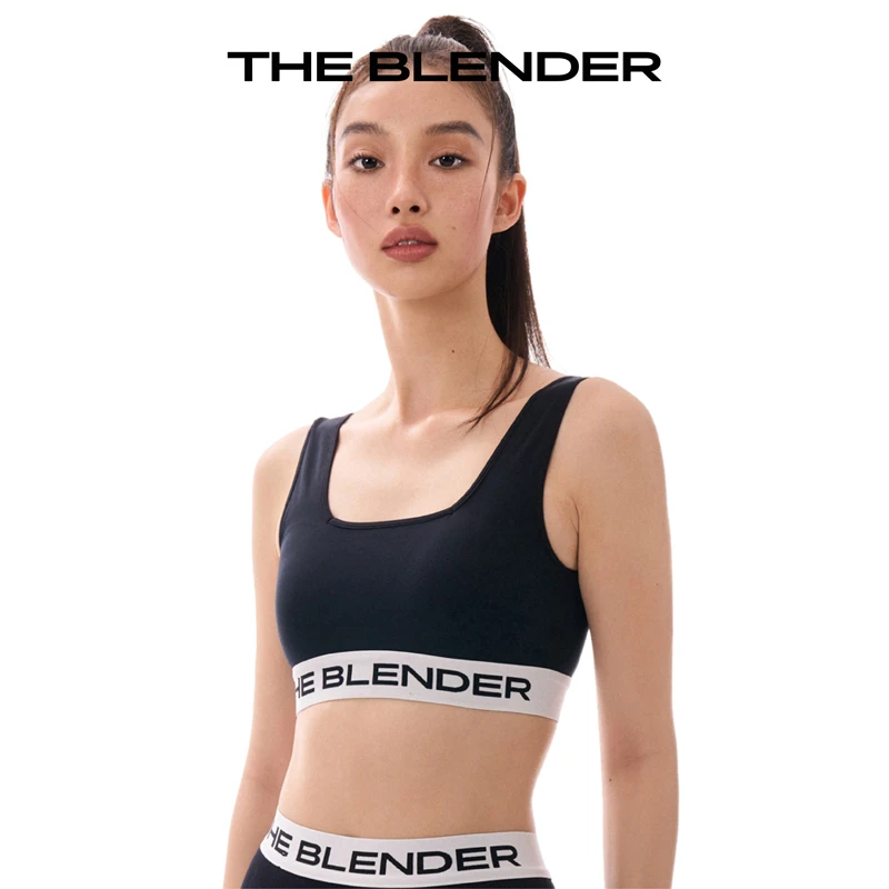 The Blender LOGO低强度支撑运动内衣无缝针织瑜伽普拉提背心