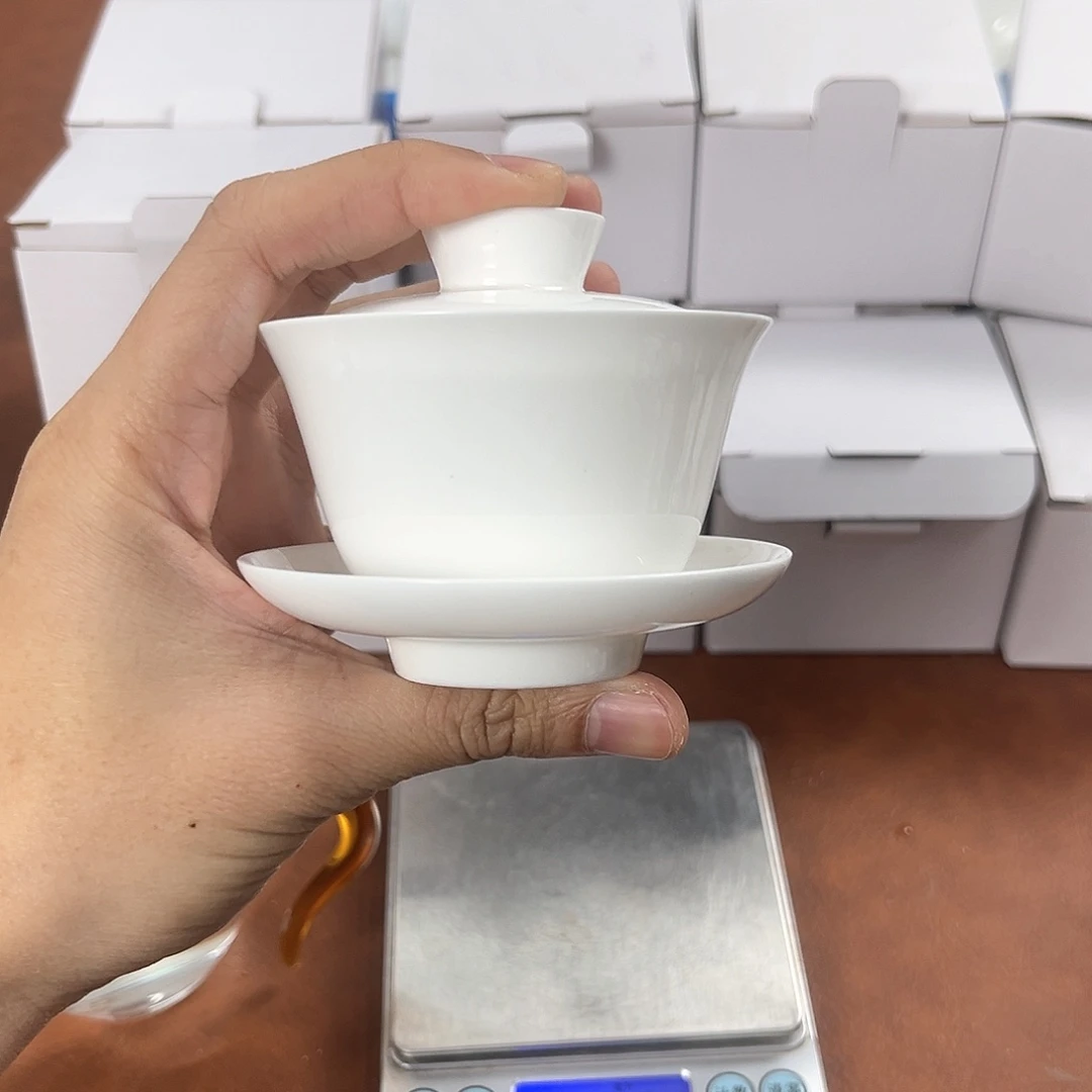 100孤盖毫升骨瓷盖碗超薄胎单个