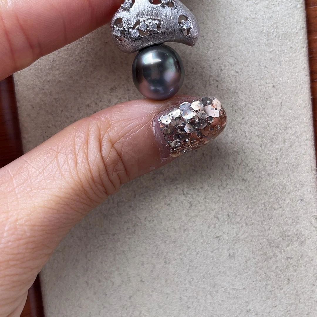 银S925镶嵌吊坠(不含链)海水珍珠