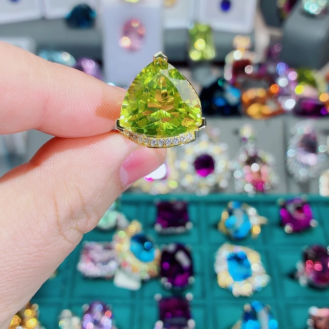 水晶戒指银S925镶嵌