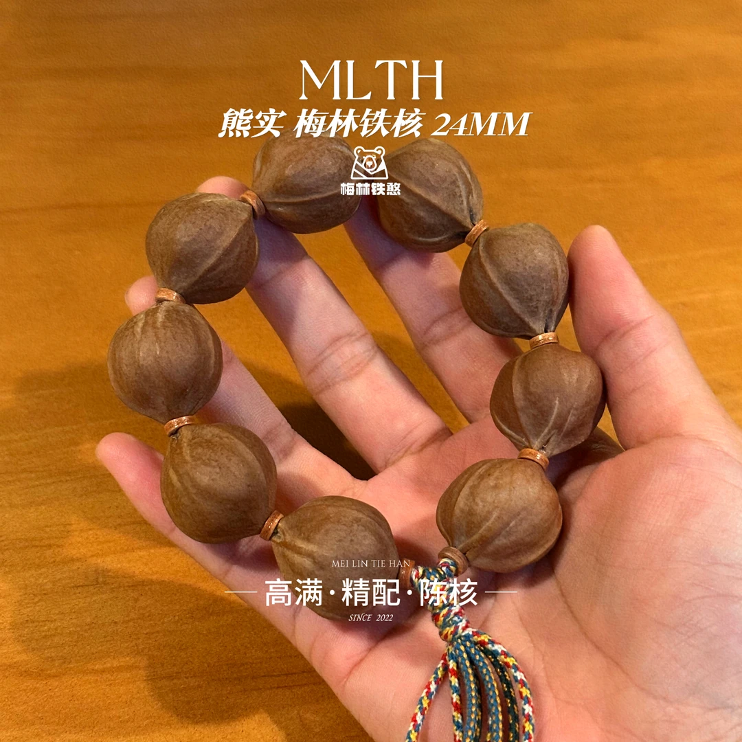 【熊实系列24MM】精配高饱满高密陈核·梅林铁核老树文玩铁核橄榄核