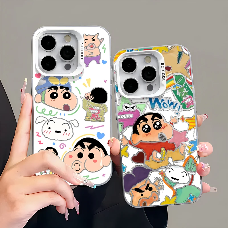 BANCA嘟嘴小新彩银适用苹果16/15promax手机壳华为vivo小米15oppo