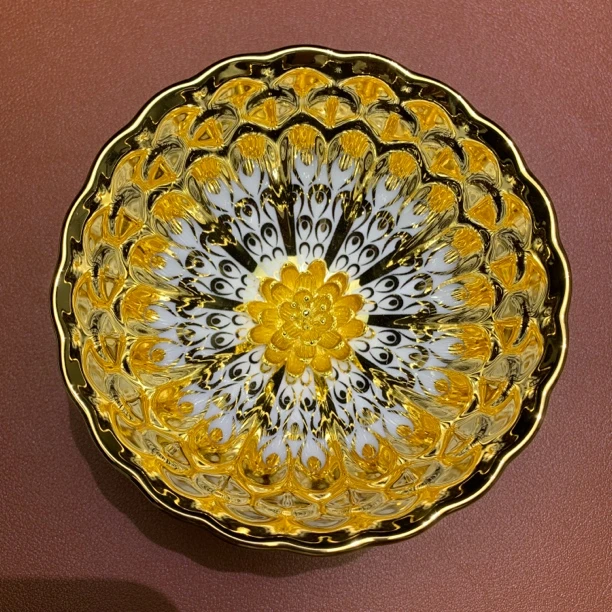 金玉满堂金莲花精美茶器主人杯高端陶瓷茶杯单只装无礼盒lh