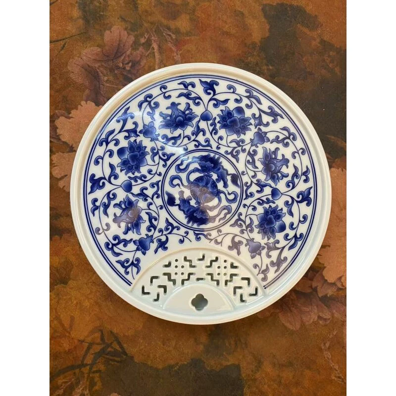 （旗舰号）复古青花缠枝莲双层壶承家用办公功夫茶具茶托