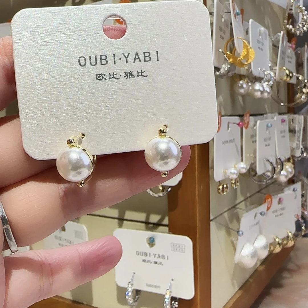 锆石纯铜合金耳扣珍珠