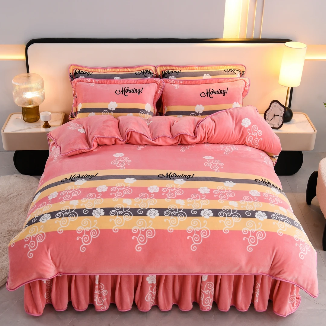 2025新款牛奶绒四件套加厚加密防静电套件双面绒加绒