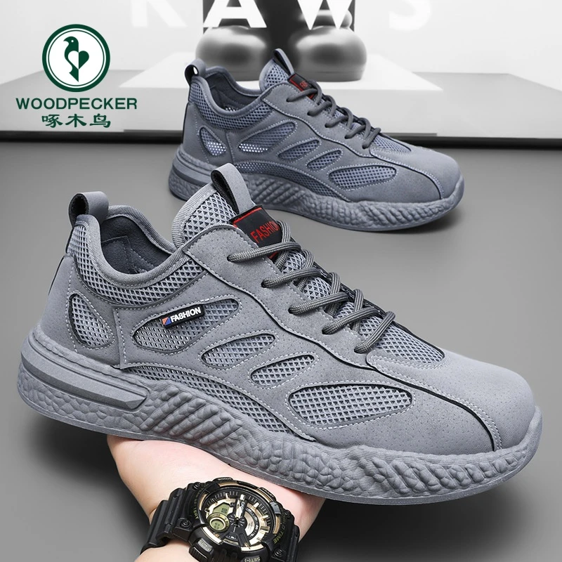 【正品】啄木鸟劳保鞋男鞋夏季新款透气镂空网鞋子男士防滑工作鞋子