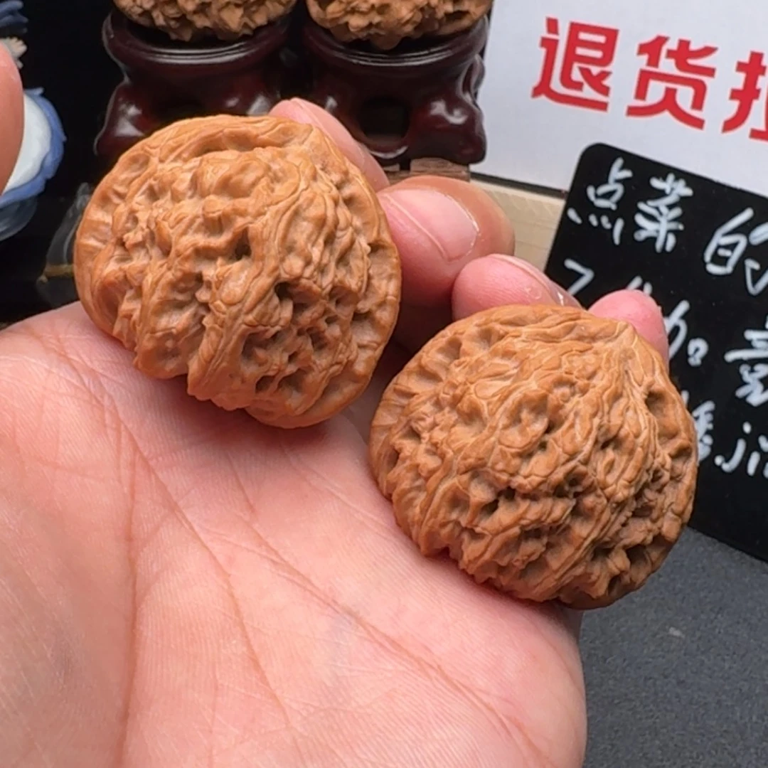 吊坠文玩核桃40 全品三绝白狮子头文玩核桃