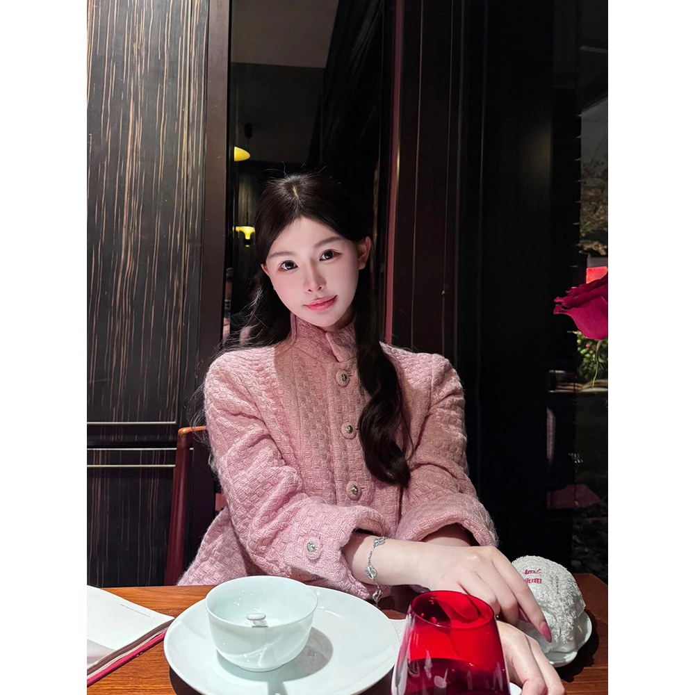 2025粉色小香风短外套秋季女新款漂亮洋气设计感名媛高级穿搭上衣
