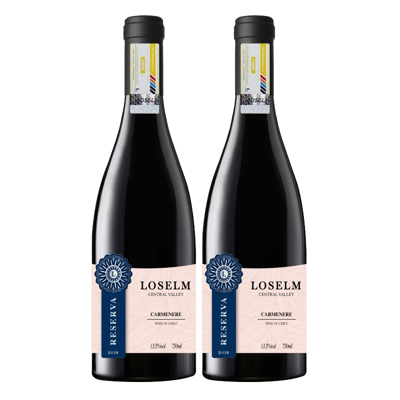 洛斯尔姆干红葡萄酒智利进口红酒珍藏级佳美娜13.5度 750ML*2瓶