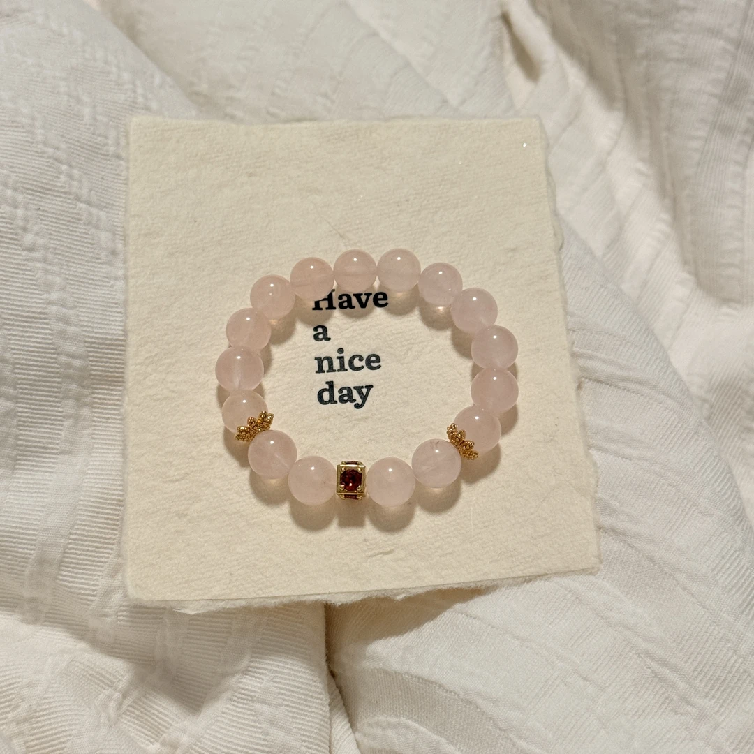【桃之夭夭】天然西柚马粉水晶手串（天然水晶，多样性发一）