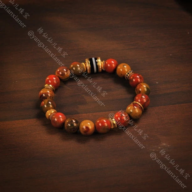 【杨仙仙珠宝】18K镶嵌南红手串（9mm+ 限16.5手围）- A1639