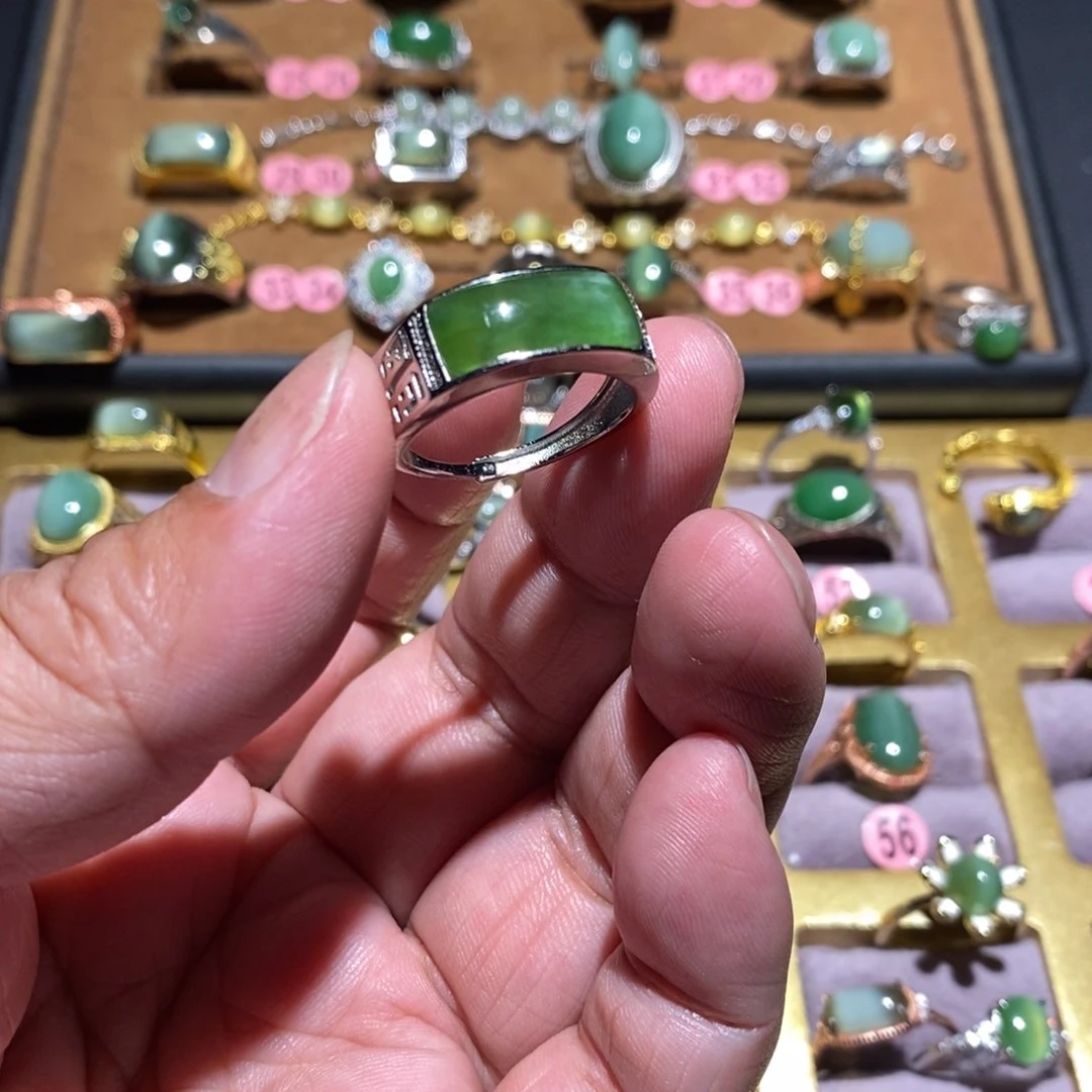 和田玉（碧玉）戒指未镶嵌