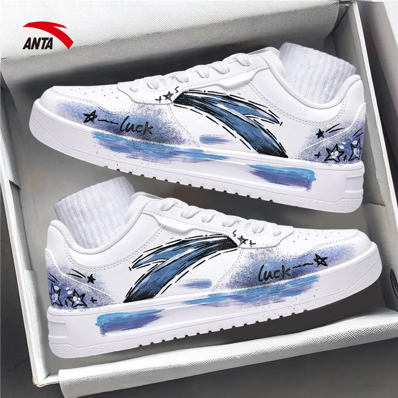 安踏男鞋板鞋diy手绘定制小白鞋2025爆款正品轻便百搭学生运动鞋
