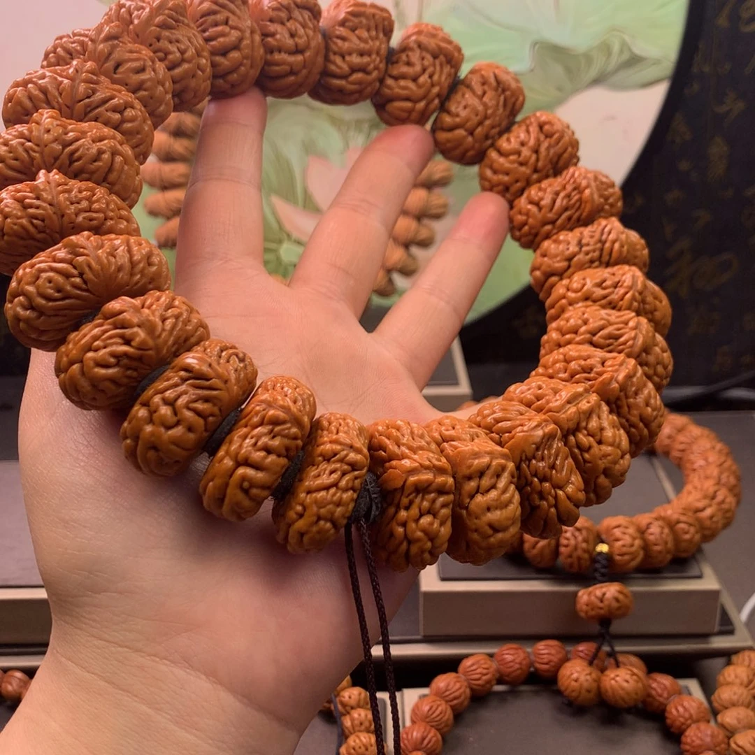 【闪购商品】桃核手串嗨****儿龙纹桃核麒麟
