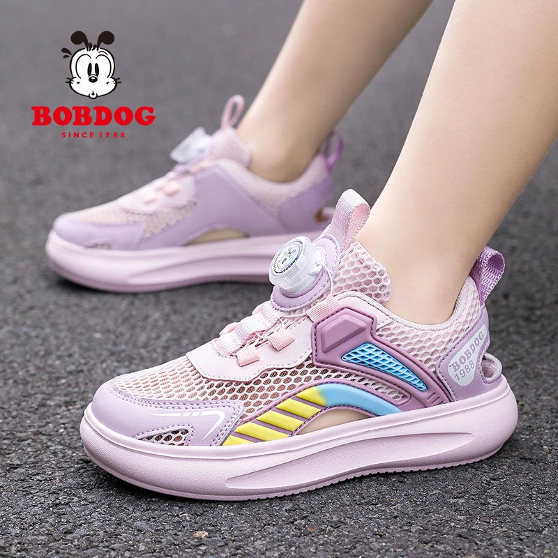 巴布豆旗舰女童框子鞋夏透气防滑中大童单网男童跑步鞋学生运动鞋