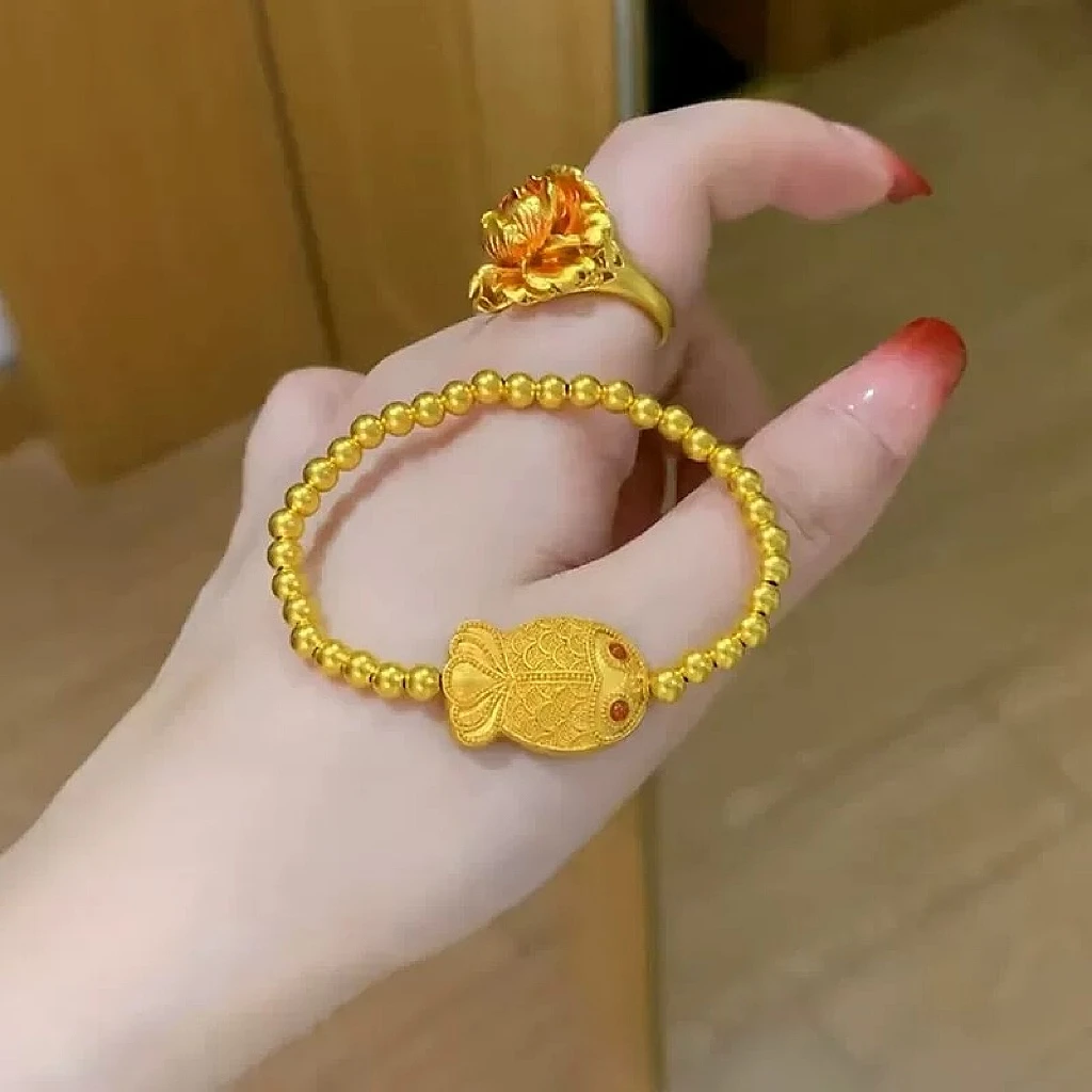 SL2581 胖锦鲤珠珠手链 小金鱼简约百搭手链