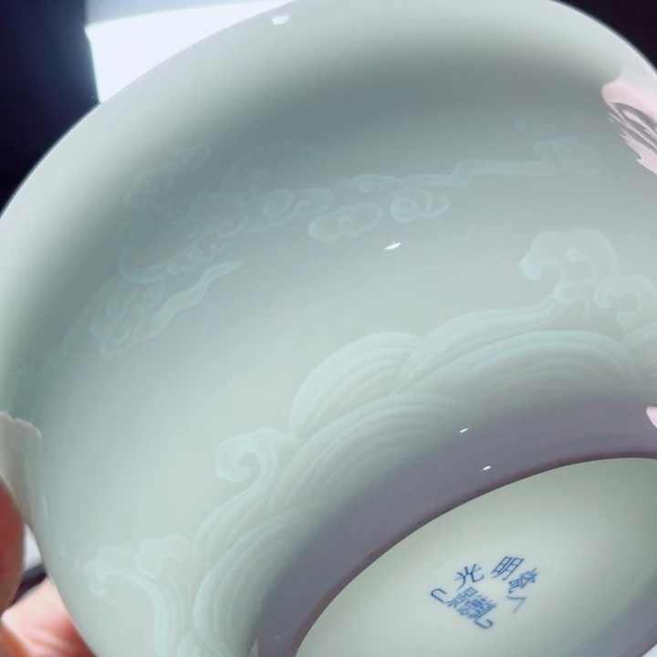 青花玲珑7寸面碗祥云