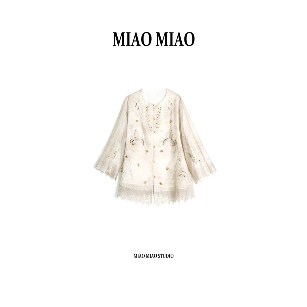 【熙宁】淼淼家20689秋季时尚国风新中式苗绣高定桑蚕丝气质上衣