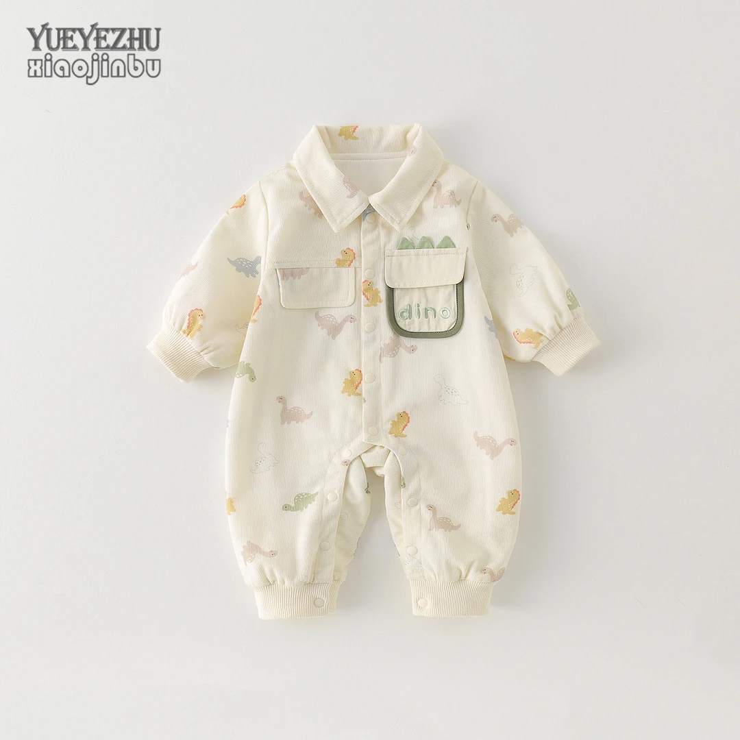 恐龙婴儿衣服春秋卡通可爱宝宝连体衣秋装洋气哈衣爬服新生儿外穿