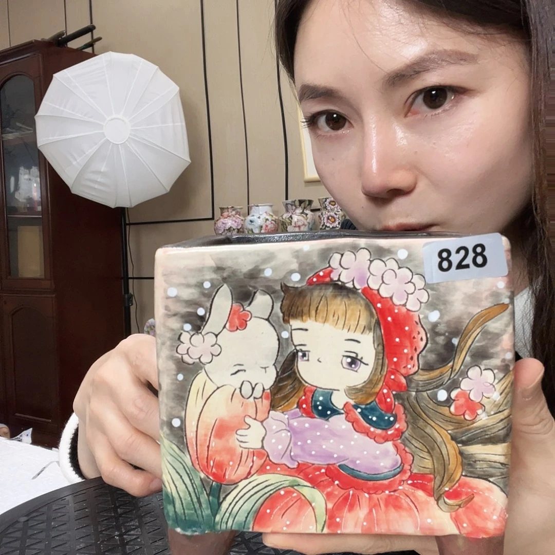 手绘陶瓷花盆口11