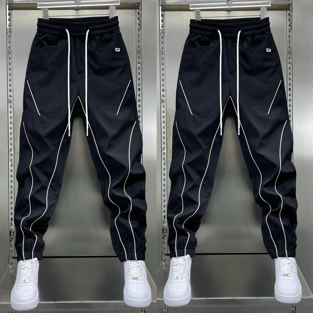 夏季新款运动百搭潮牌冲锋裤男时尚舒适宽松休闲裤高档弹力束脚裤