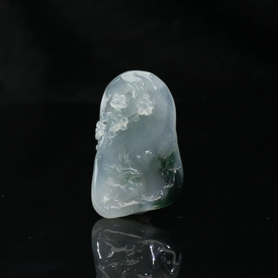 FC39天然缅甸A货冰飘花鹿牌/900524/保利厦门拍卖