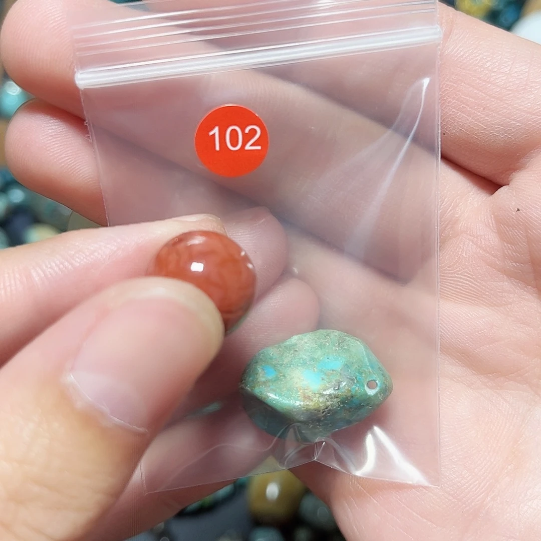 玛瑙/玉髓未镶嵌圆珠桶珠老型手串！！