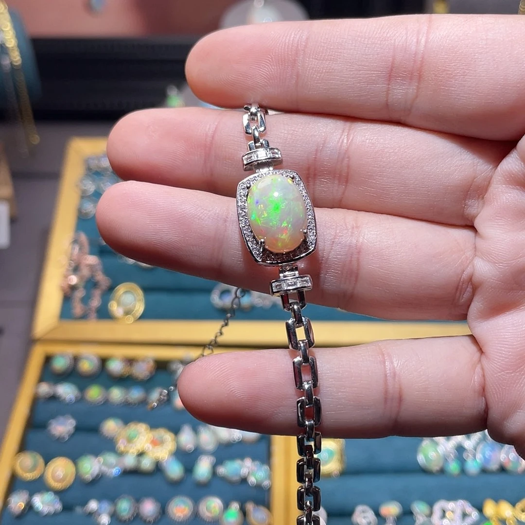 银S925镶嵌欧泊手链）缇****钓