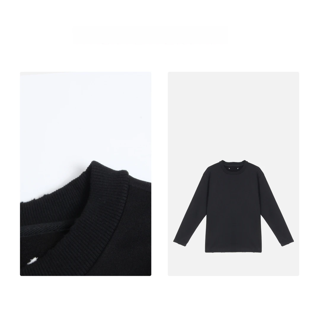 凯特丝蓓654#加绒！T恤女做旧秋季简约百搭宽松打底上衣加绒打底衫