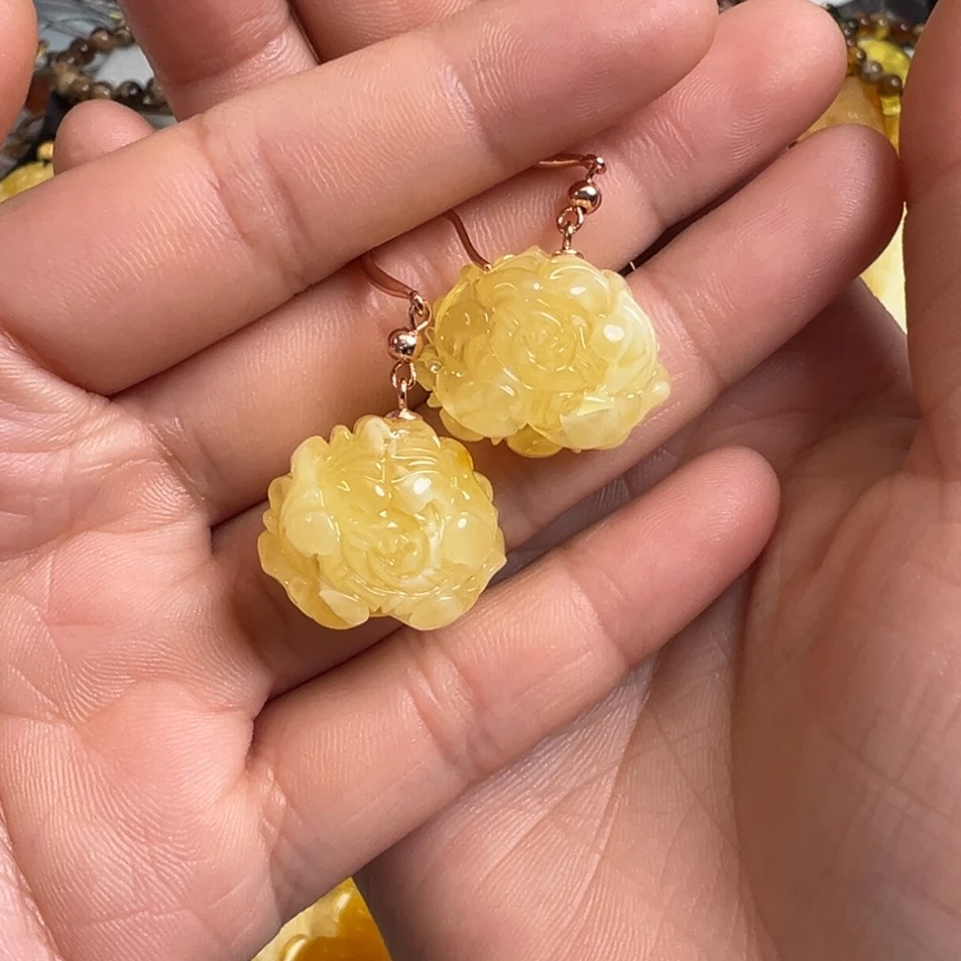 蜜蜡银S925镀金镶嵌裸石蜜蜡