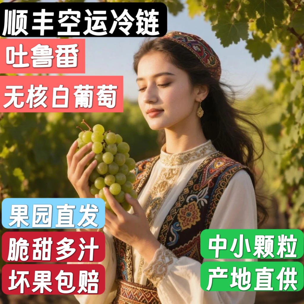 新疆吐鲁番葡萄无核白当季新鲜水果