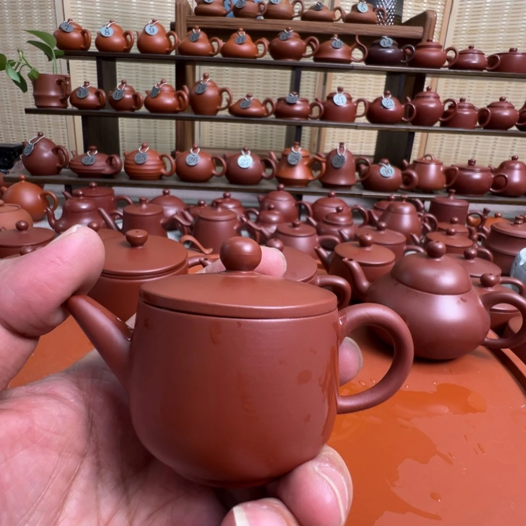 茶壶紫砂陈*潮州手拉朱泥壶，微瑕不退换