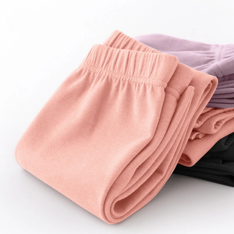 秋冬新款AB面德绒裤子中高腰休闲裤女士长裤宽松保暖绒裤洋气女裤