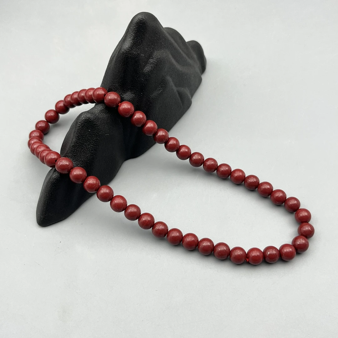 含辰砂工艺品ZB318-经典8mm素圈两圈手串