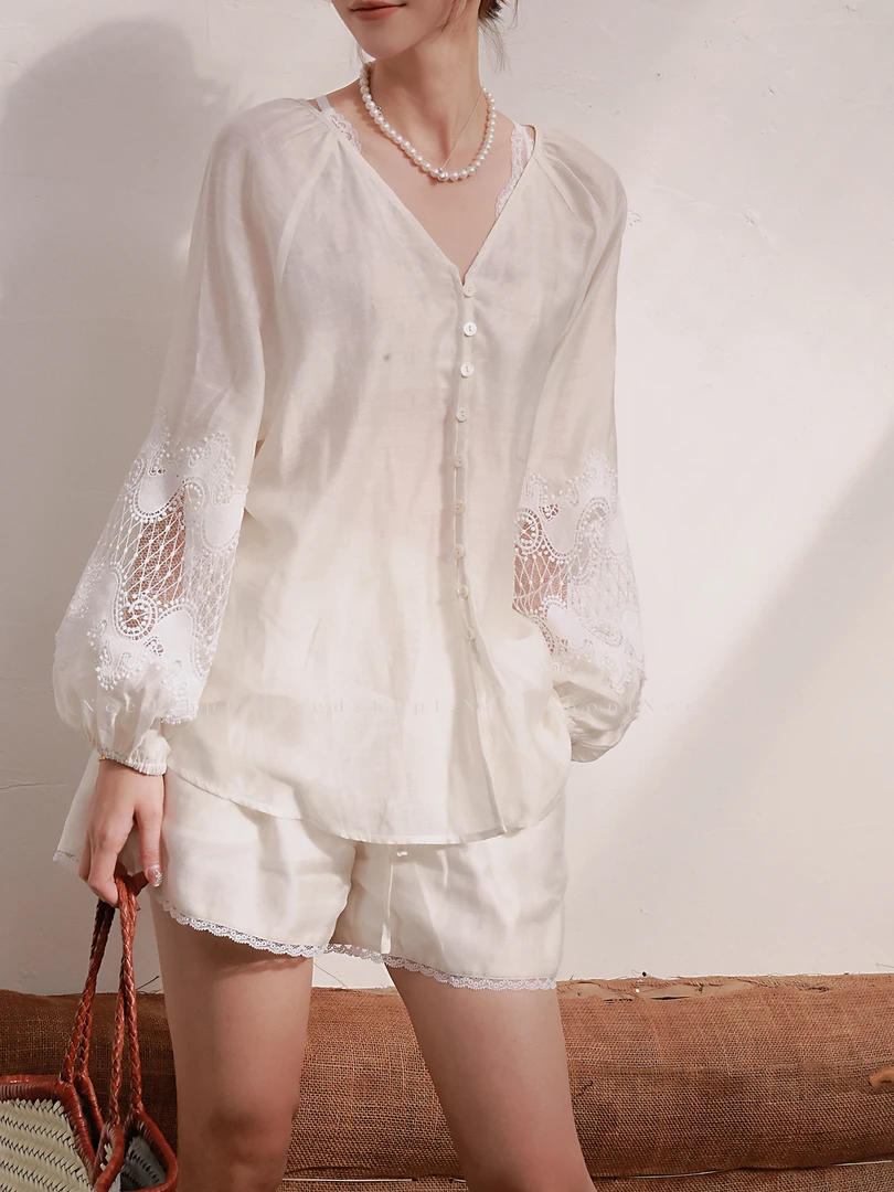 NeedShop1 【灵动飘逸】亚麻衬衣套装