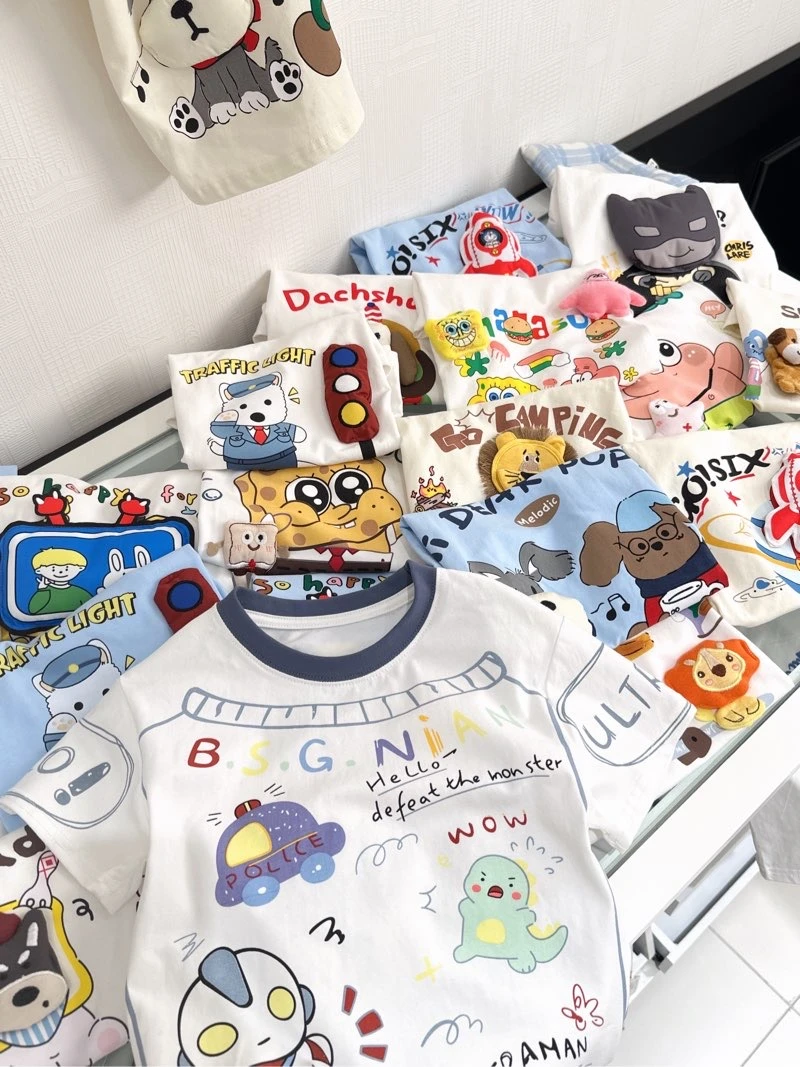 【衣乐】 韩系童品休闲中小童帅卡通奥特曼宽松吸汗T恤上衣百搭洋气