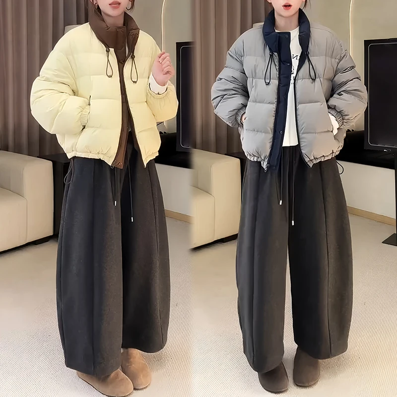 时尚显瘦气质网红套装女2025冬季新款高级百搭宽松外套裤子两件套