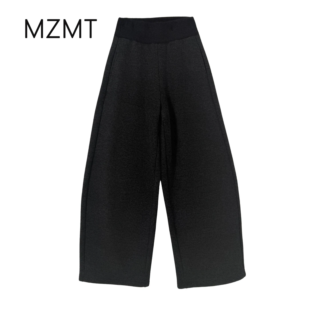 【MZMT】暖暧裤！一条过冬神裤绵羊毛弯刀裤松紧高腰百搭舒适-98569