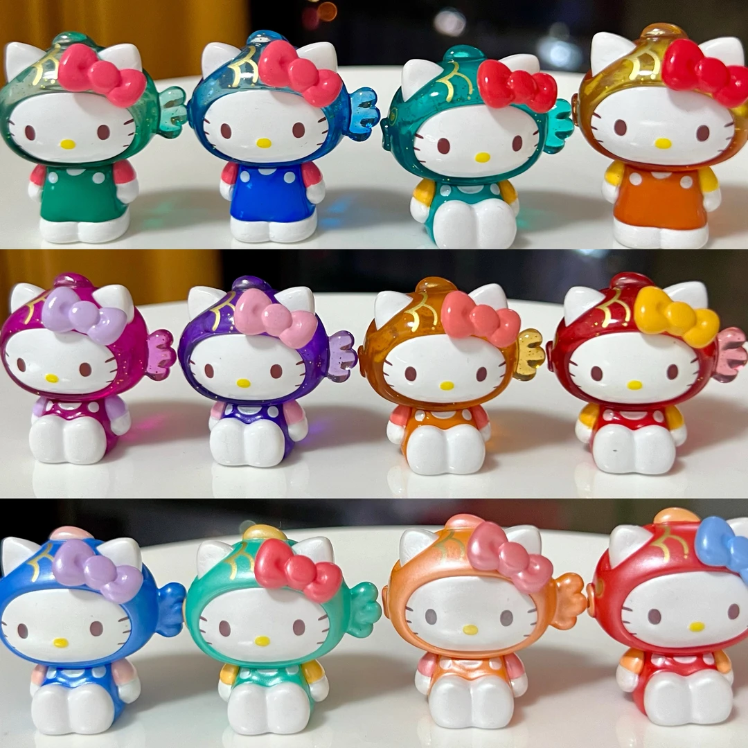 三丽鸥喜遇锦鲤系列萌趣豆盲袋KT猫凯蒂猫盲盒摆件礼物挂件小公仔