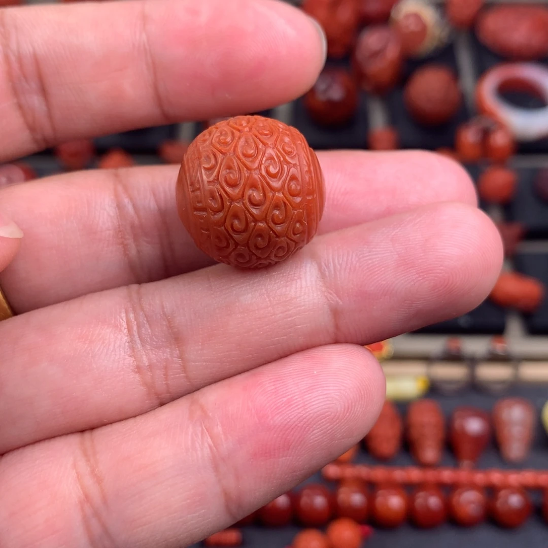 南红玛瑙回纹圆珠18+未镶嵌禾**化